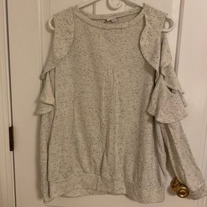 Isabel Maternity sweater size M, keyhole shoulders with ruffles, great quality!